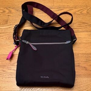 Vera Bradley Black and Burgundy Crossbody Bag Very Clean, Excellent Condition!